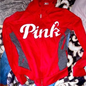 victoria secret pink hoodie (red)